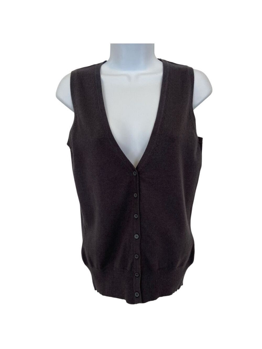 Vero moda style Glory waistju sleeveless knit cardigan sweater button up grey M